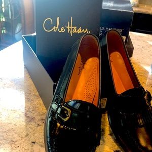 Brand New-Never Worn. Cole Haan Pinch Buckle Black Lea. Size 9.5 E Men
